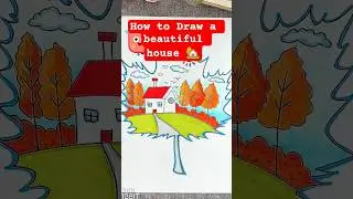 How to Draw a beautiful house 🏡 #home #painting #drawing #shorts #diy