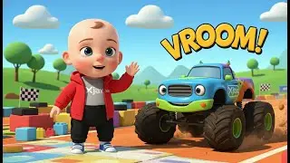 Monster Truck | Big Wheels Kids Nursery Rhymes Song | Monster Truck Adventure Dance