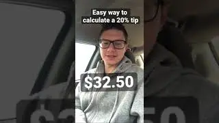 Easy way to calculate a 20 percent tip ￼