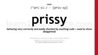 Pronunciation of Prissy | Definition of Prissy