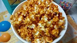 Caramel Popcorn Recipe|کیرمیل پاپ کارن بنانے کا طریقہ|How To Make Caramel Popcorn|Kitchen With Aqsa|