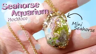 Seahorse Aquarium Necklace Tutorial DIY // Miniature Seahorse Jewelry