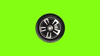 Five different wheel animations on a green screen. Car Wheel Moving in Background alpha channel