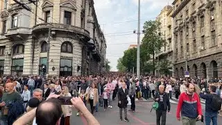 Serbian opposition holds rally in Belgrade after mass shootings | AFP