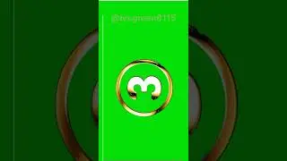 Gold 3d Number 1 to 9 Green Screen no copyright 3d