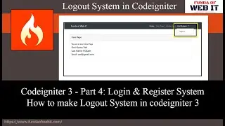 Codeigniter 3 - Part 4: Login & Register System | How to make Logout System in codeigniter