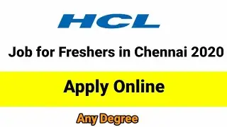 HCL jobs for freshers in Chennai | hcl jobs 2020 | hcl job Vacancies in Chennai | B.com