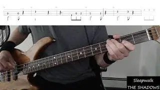 Sleepwalk by The Shadows - Bass Cover with Tabs Play-Along