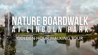 Sunset 🌅 Walking Tour | Lincoln Park Nature Boardwalk & Chicago Skyline 🌃 Views | Golden Hour ✨ 4K