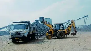 JCB 3DX Loads TINY Stones Tata Aiwa ||Jcb video 