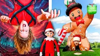 LAST DAYS OF ELF ON THE SHELF | Stranger Things Attack + Backyard Mini Golf!