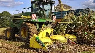 John Deere 7800 At Work , Hard Sound ! Ensilage mais 2014 .