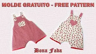 Macacão Jardineira Dupla Face   6 meses a 2 anos