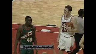 Luc Longley Defense on Shawn Kemp / 1996 NBA Finals Game 2 / Chicago Bulls vs Seattle Supersonics