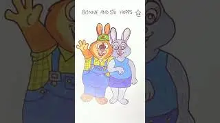 How to draw Bonnie and Stu Hopps/ step by step/Judy Hopps from Zootopia/Easy drawing #short #youtube