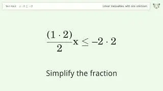 Solving Linear Inequalities: x:2 is Smaller Than or Equal to -2