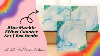 Blue Marble Effect Coster Set | Eco Resin