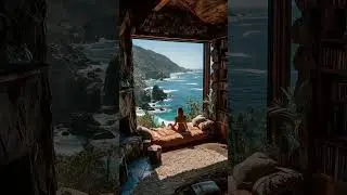 Coastal Cabin Bliss: Yoga, Bookshelf, and Stunning Oceanfront Views
