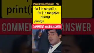 Python Daily Question - 129 #python #code #viral #youtubeshorts #shorts #short #youtube #code #india