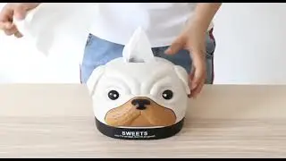 3D Dog Shape Car Tissue Box