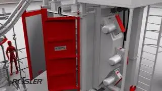 Rosler  RHBD Semi Continuous Spinner Hanger Blast Machine