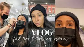 VLOG: EYEBROW TINTING BEFORE AND AFTER | I GOT MY BROWS TINTED FOR THE FIRST TIME!!! | MELRWHITE