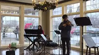 Violin caroling at Plum Creek Supportive Living