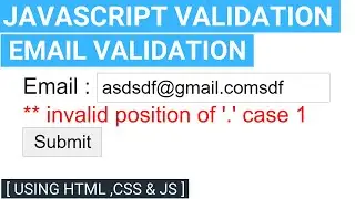 Email Validation in JavaScript in Hindi with source code | Simple JavaScript validation in Html CSS