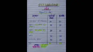 CTET Syllabus in hindi language for primary level | CTET Syllabus | PRT CTET Syllabus | CTET 2023