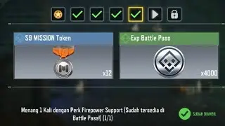 Menang 1 Kali dengan Perk Firepower Support(Sudah tersedia di Battle Pass) ( 1/1)