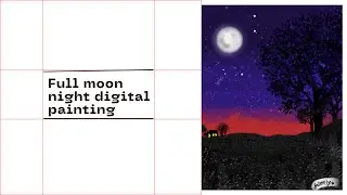 Full moon digital painting