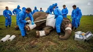 Elephant walk on the  metallic spikes that are painfully embedded in his body.#humanity#elephant