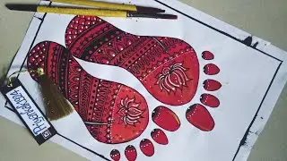 Colourful Footprints/ Mandala art/ Goddess Lakshmi footprint/Designer footprint.