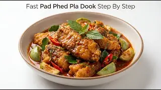 Fast Spicy Stir-Fried Catfish with Red Curry (Thai Pad Phed Pla Dook) Cooking Guide Step By Step