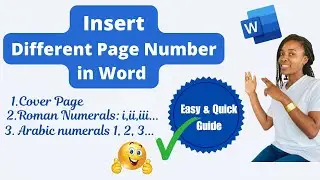 How to Insert Page Numbers in Word From Specific Page | Cover Page + Roman & Arabic Numerals