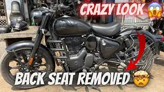 CLASSIC 350 🖤 BACK SEAT REMOVED 🤯 | ROYAL ENFIELD STEALTH BLACK 