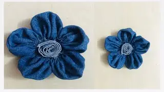 DIY denim flower making full tutorial/ denim jeans best use/ fabric flower