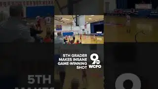 5th grader makes INSANE backward half-court game-winning shot
