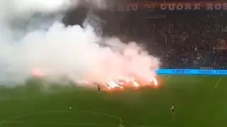 Genoa - Cremonese | Contestazione dei genoani &  fumogeni in campo, 29/10/2025