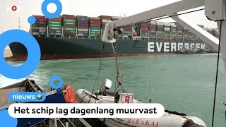 Vastgelopen schip is weer helemaal los