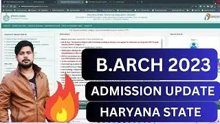 admission update on Haryana state counselling for b.arch 2023 #nataadmission#barchadmission