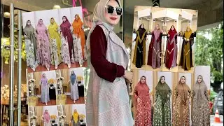 4 model gamis syari home dress Karen || gamis syari set hijab original terbaru 2022