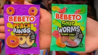 Peach jelly and sour worms jelly unboxing || asmr sounds 