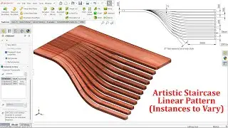 Художественное моделирование лестницы в SolidWorks Linear Pattern (экземпляры для изменения)
