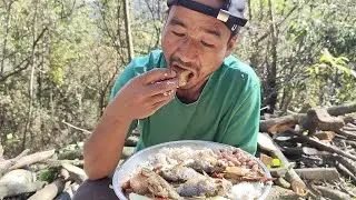 Exquisite and delicious meal while collecting fire wood 