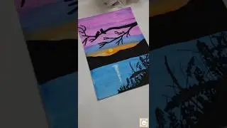 Easy Landscape Scenery Painting | #shorts #shortsfeed #ytshorts #viralshorts #trending #scenery