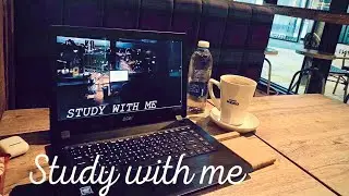 Study with me in a cozy cafe (Background noise) with 5 minutes break