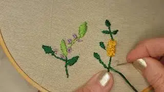 Κέντημα βελονιά πλακέ η ανεβατό - Embroidery flat stitch or rivet