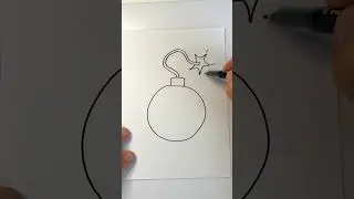 The fastest way to draw a Bomb! #drawing