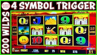 4 SYMBOL TRIGGER 200 WILDS! Big Wins on High Limit Sahara Gold Lightning Cash Slot